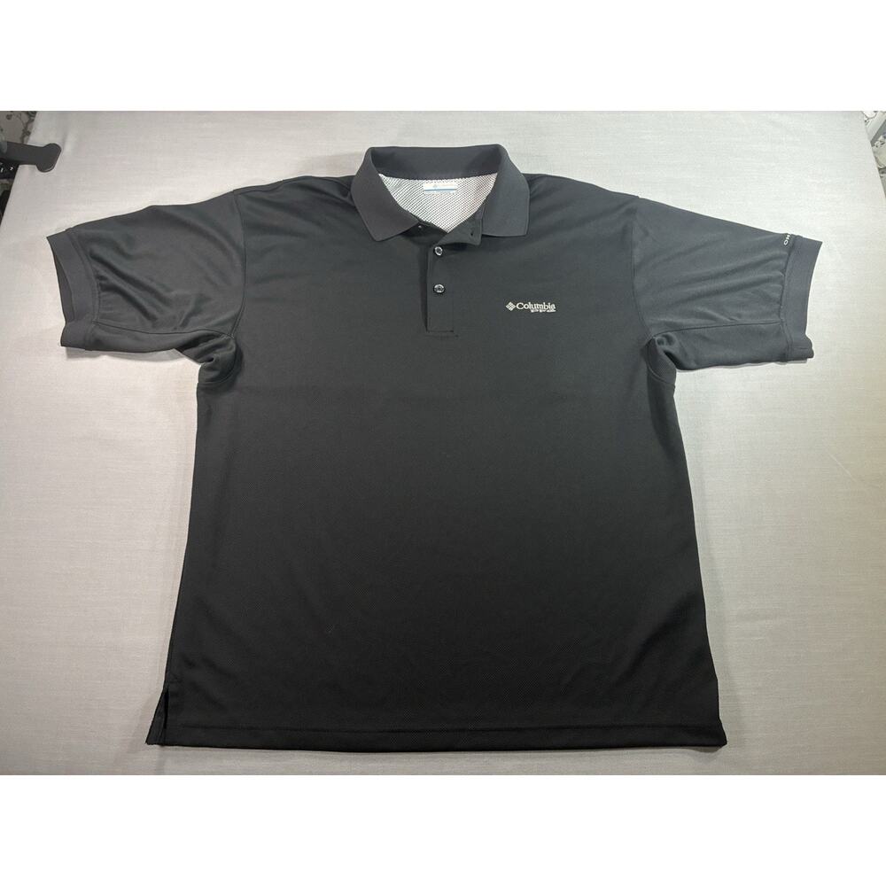 Columbia PFG Omni Shade Performance Polo Mens M Black Vented Outdoor